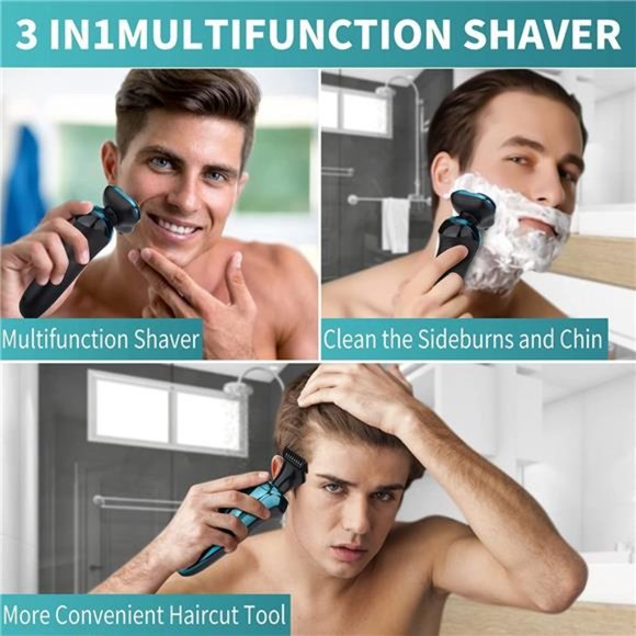 Electric Razor for Men Shavers for Men Electric Razor, 4 in 1 Dry Wet Waterproof - Picture 3 of 6